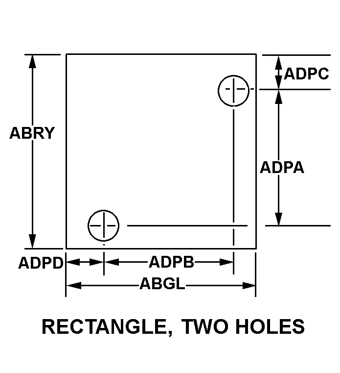 RECTANGLE, TWO HOLES style nsn 5340-01-232-6786