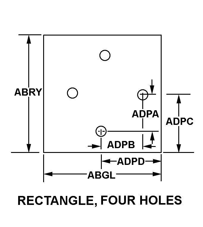 RECTANGLE, FOUR HOLES style nsn 5340-01-288-0106