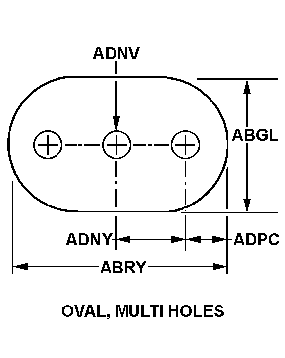 OVAL, MULTI HOLES style nsn 1560-00-008-7820