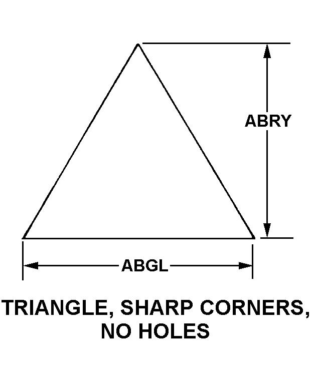 TRIANGLE, SHARP CORNERS,NO HOLES style nsn 1560-00-152-7211
