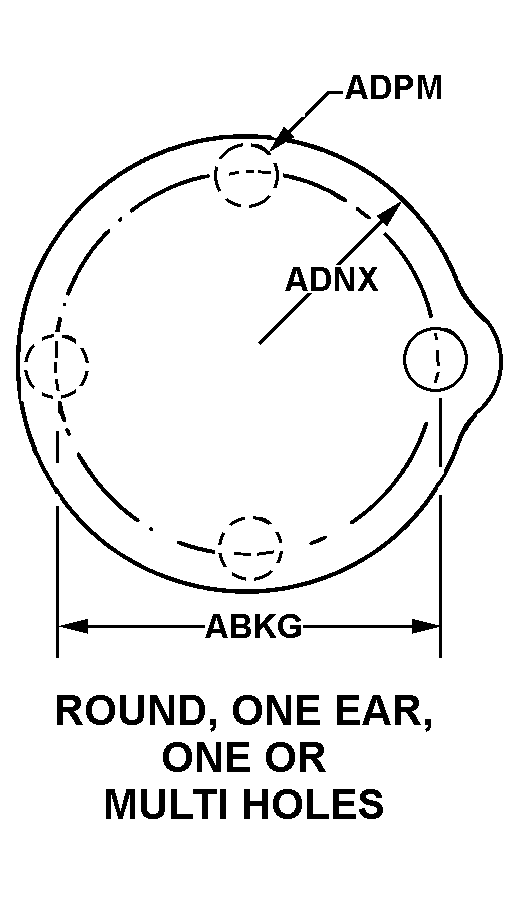 ROUND, ONE EAR, ONE OR MULTI HOLES style nsn 1560-00-760-9351