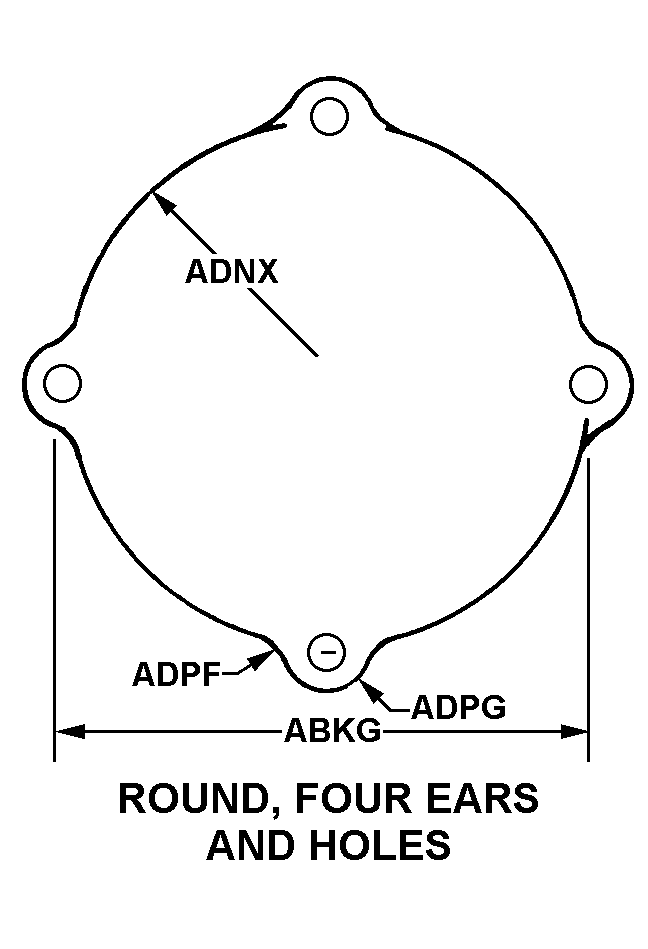 ROUND, FOUR EARS AND HOLES style nsn 5340-01-165-3478