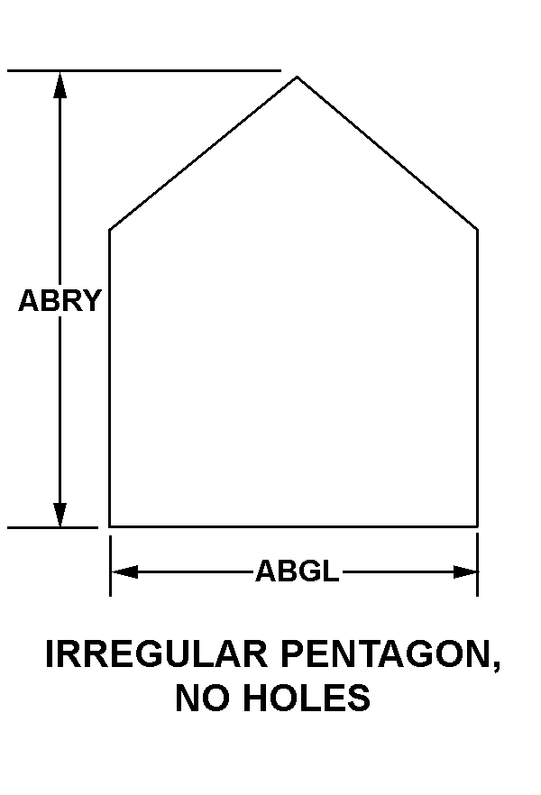 IRREGULAR PENTAGON, NO HOLES style nsn 1560-01-259-6554