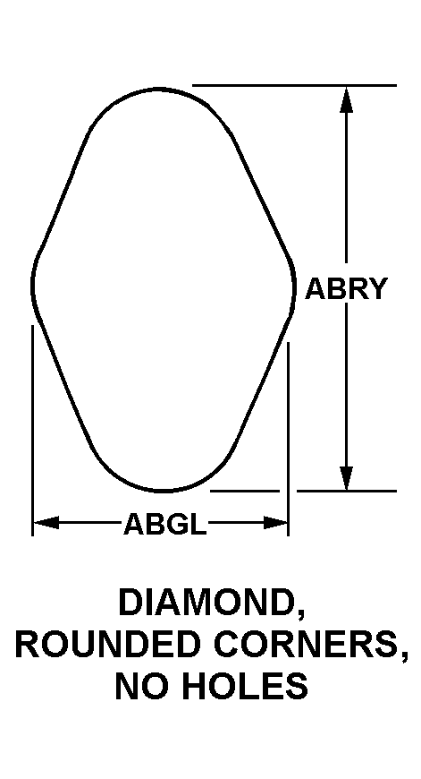 DIAMOND, ROUNDED CORNERS, NO HOLES style nsn 5340-01-049-3216
