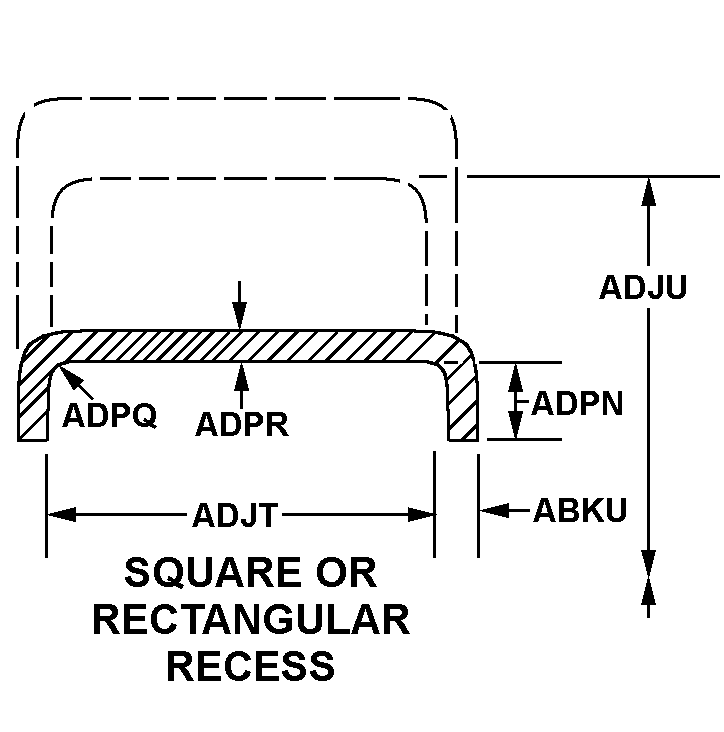 SQUARE OR RECTANGULAR RECESS style nsn 1560-01-423-3952