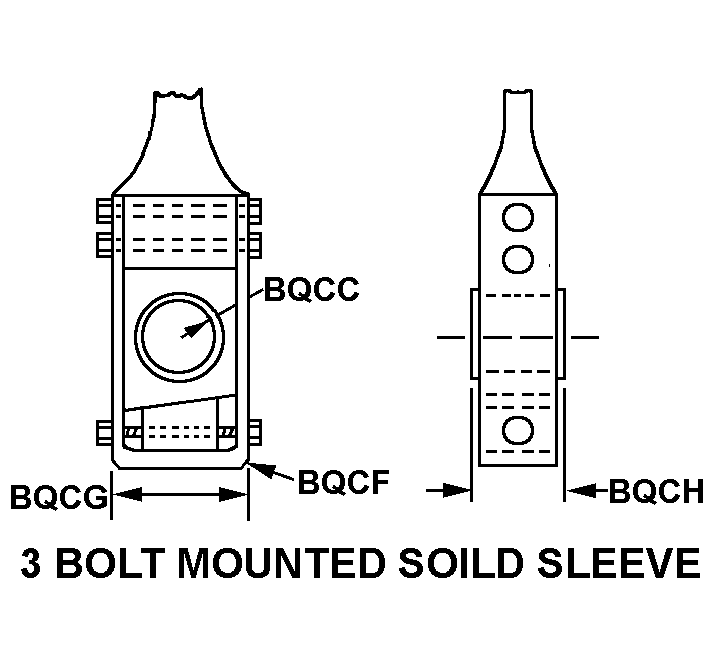 3 BOLT MOUNTED SOLID SLEEVE style nsn 2815-01-286-8198