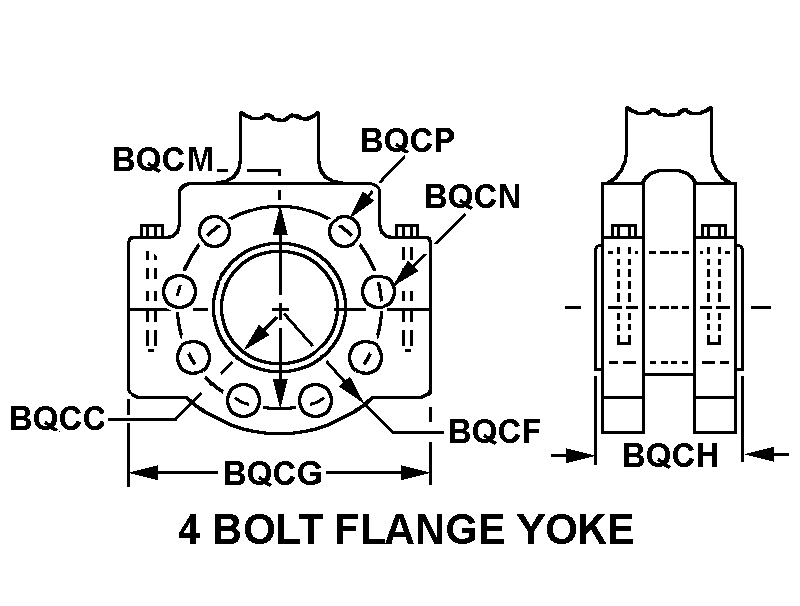 4 BOLT FLANGE YOKE style nsn 2805-00-339-5760