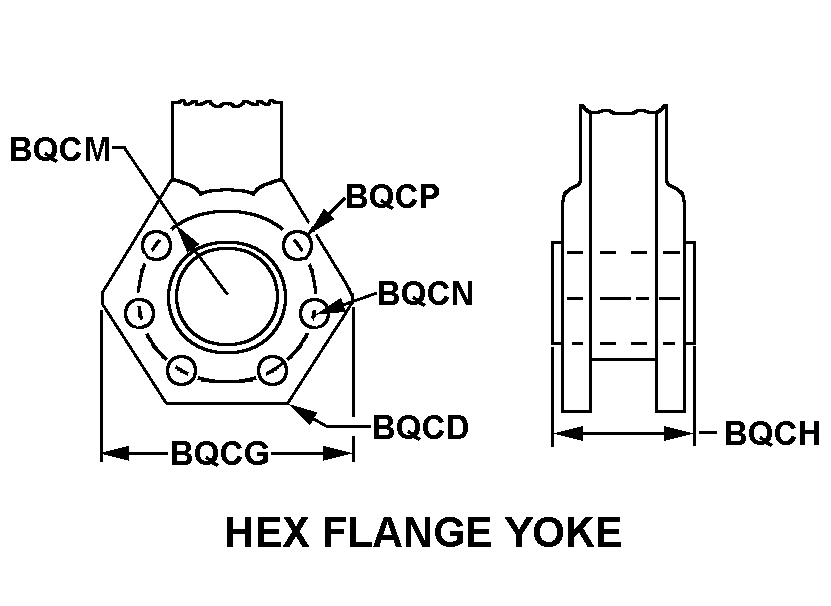 HEX FLANGE YOKE style nsn 2805-00-758-2179