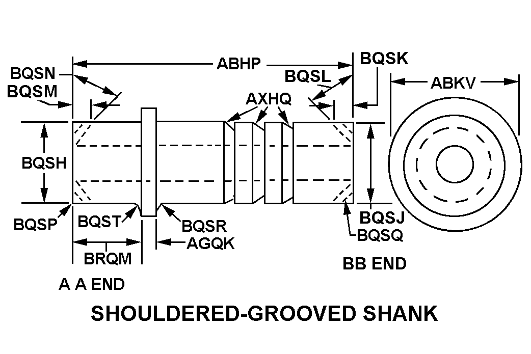 SHOULDERED-GROOVED SHANK style nsn 2805-00-074-3839