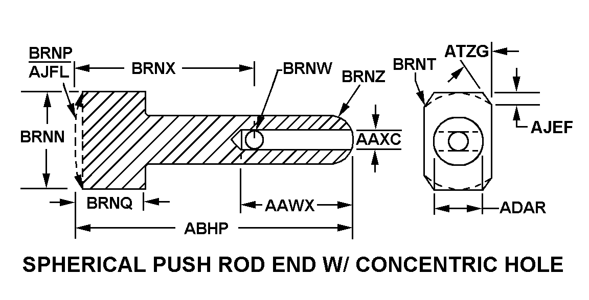 SPHERICAL PUSH ROD END W/CONCENTRIC HOLE style nsn 2815-01-364-8897