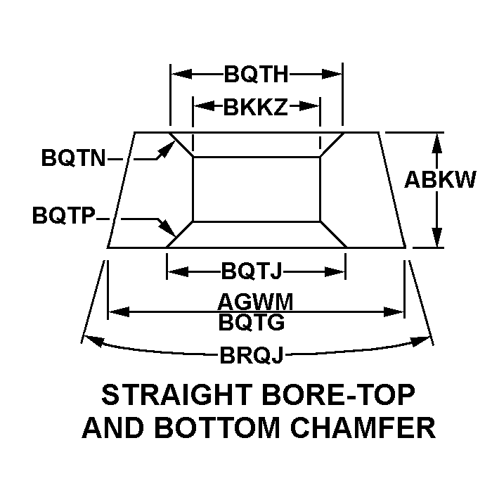 STRAIGHT BORE-TOP AND BOTTOM CHAMFER style nsn 2810-00-118-9499