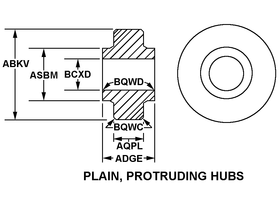PLAIN, PROTRUDING HUBS style nsn 3120-00-001-1838