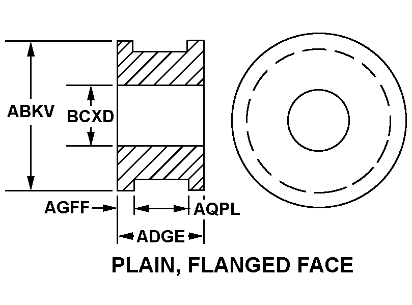 PLAIN, FLANGED FACE style nsn 3120-00-589-7559