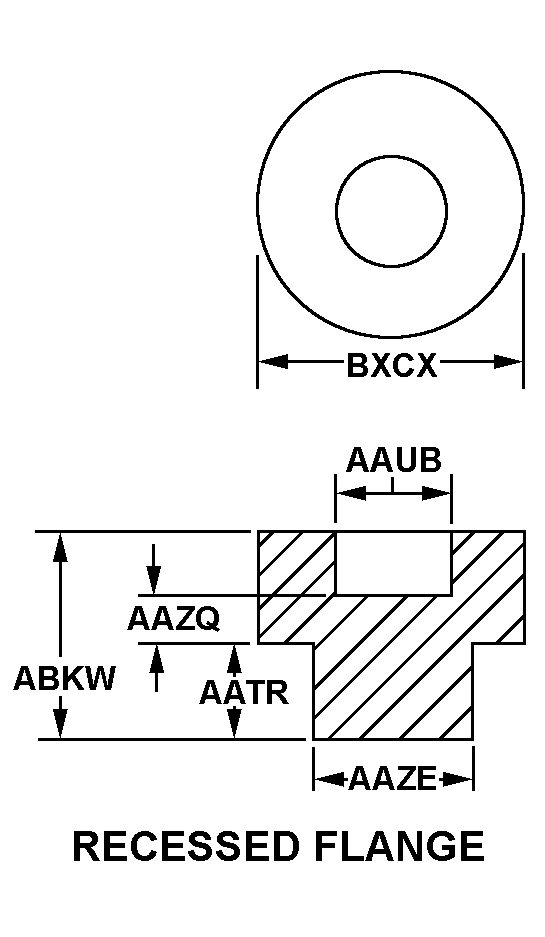 RECESSED FLANGE style nsn 5340-01-608-5049