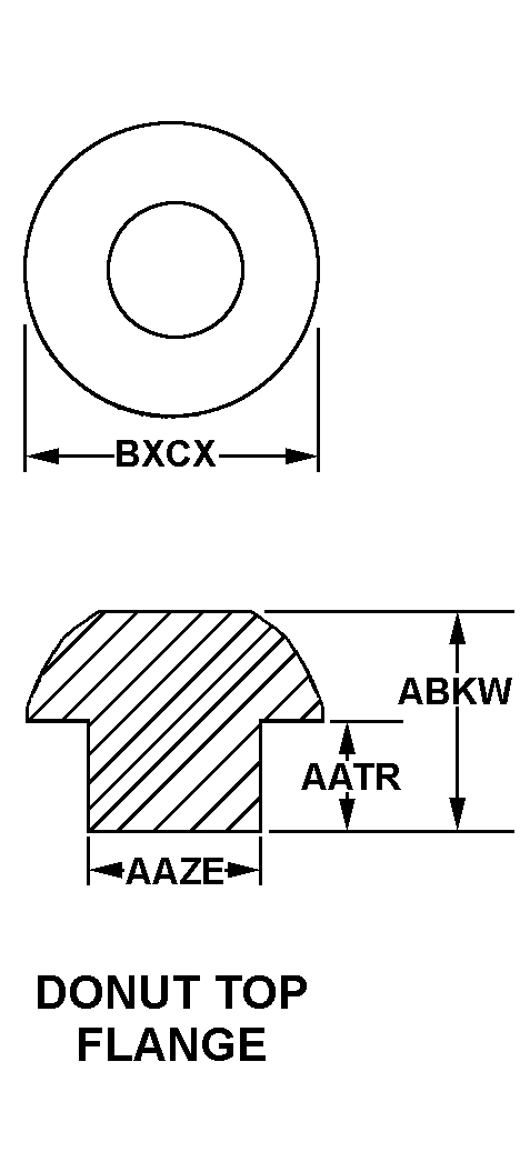 DONUT TOP FLANGE style nsn 5340-01-577-0898