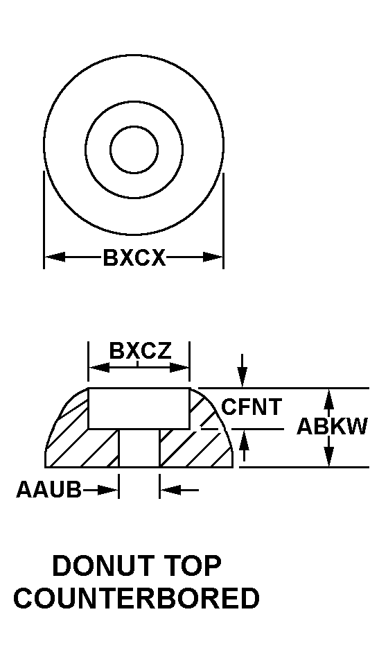 DONUT TOP COUNTERBORED style nsn 5340-01-618-0021