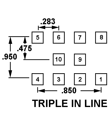 TRIPLE IN LINE style nsn 5935-01-645-5674