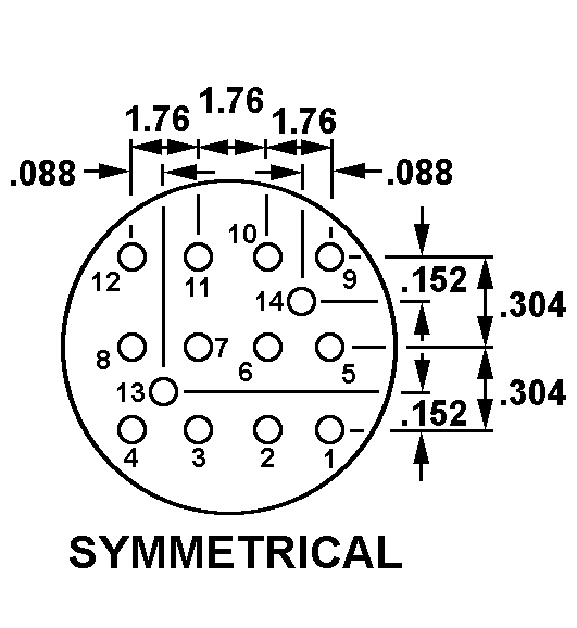 SYMMETRICAL style nsn 5935-00-445-6564