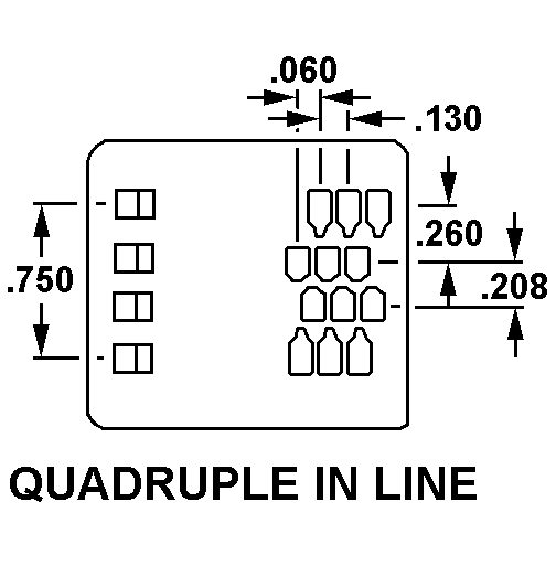 QUADRUPLE IN-LINE style nsn 5935-01-054-3851