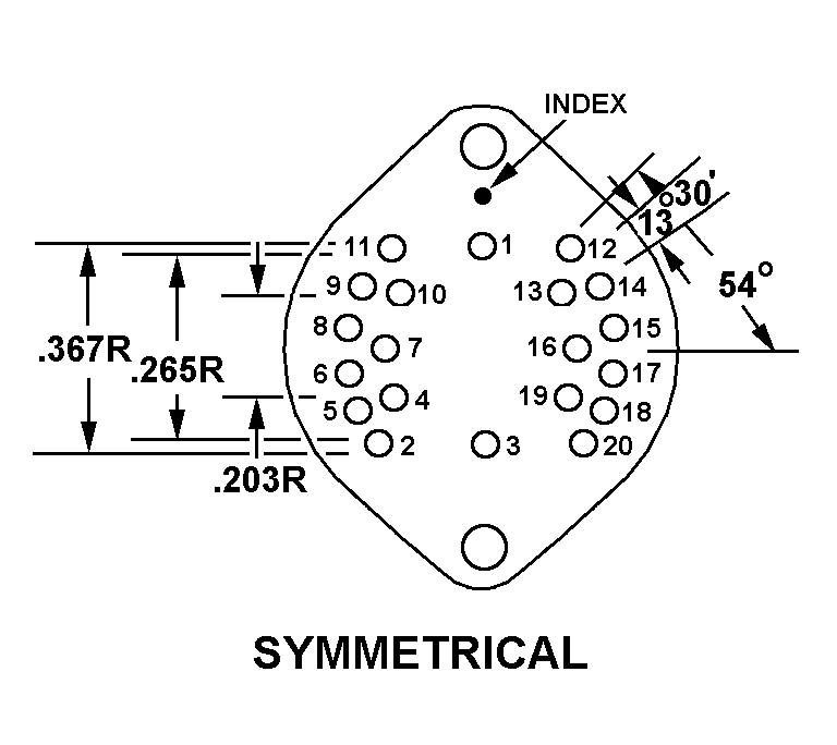 SYMMETRICAL style nsn 5935-00-505-4155