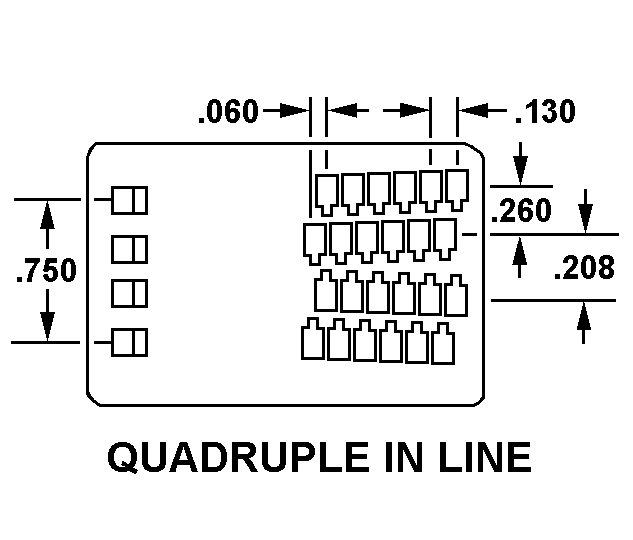 QUADRUPLE IN-LINE style nsn 5935-01-054-3851