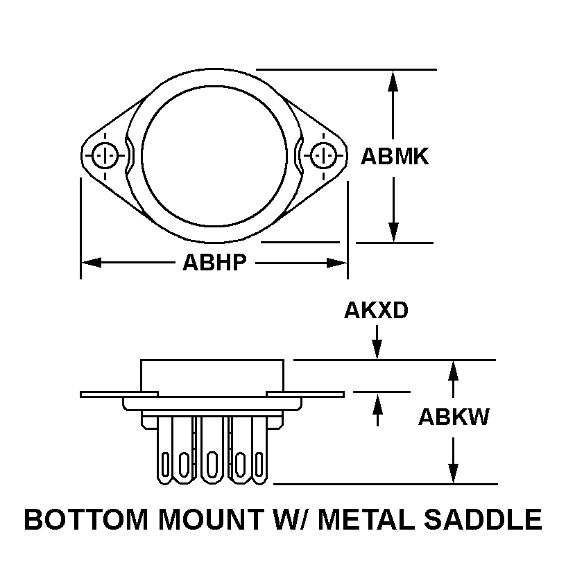 BOTTOM MOUNT W/METAL SADDLE style nsn 5935-00-201-3196