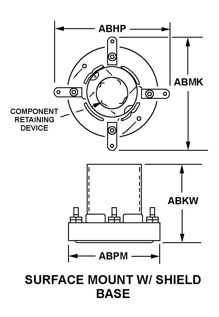 SURFACE MOUNT W/SHIELD BASE style nsn 5935-00-504-4766