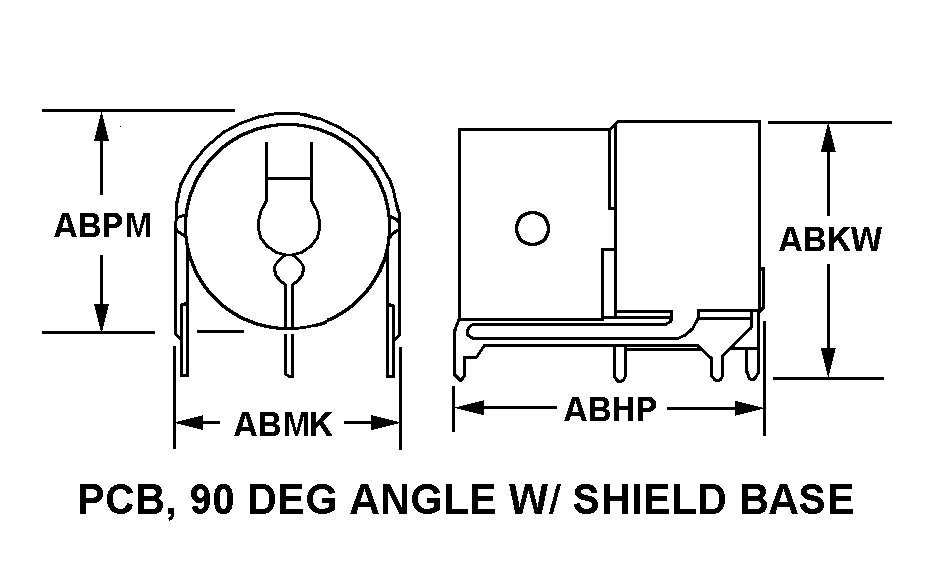 PCB, 90 DEG ANGLE W/SHIELD BASE style nsn 5935-00-577-0271
