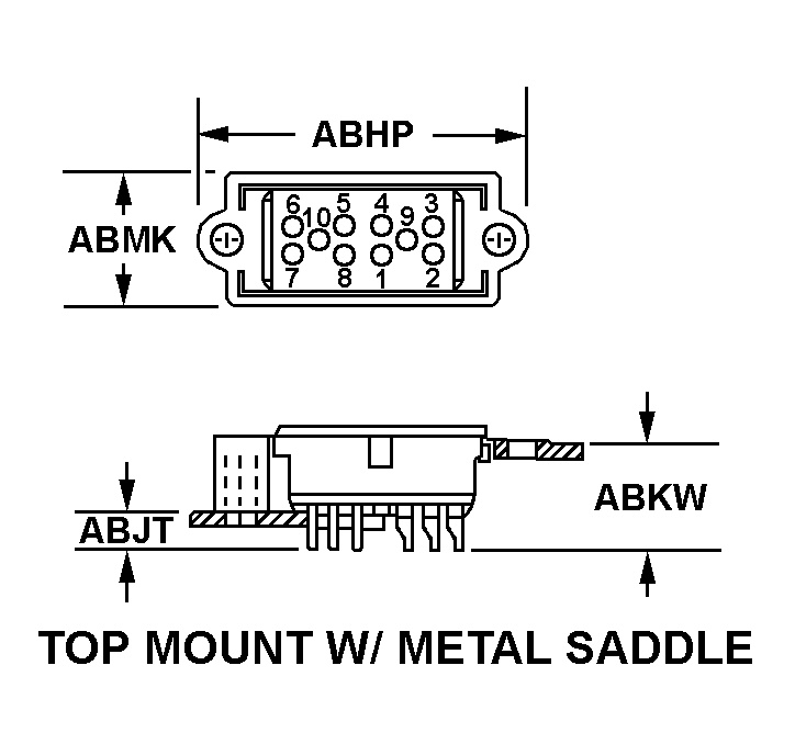 TOP MOUNT W/METAL SADDLE style nsn 5935-00-204-6729