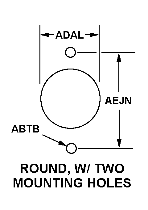 ROUND, W/TWO MOUNTING HOLES style nsn 5935-00-823-0303