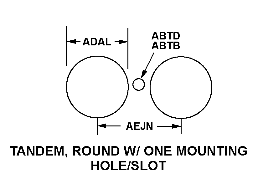 TANDEM, ROUND W/ONE MOUNTING HOLE/SLOT style nsn 5935-00-636-8678