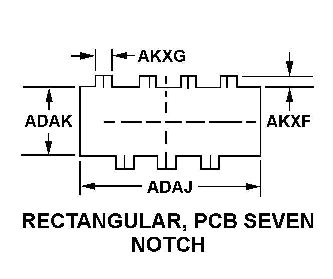 RECTANGULAR, PCB SEVEN NOTCH style nsn 5935-00-549-1262