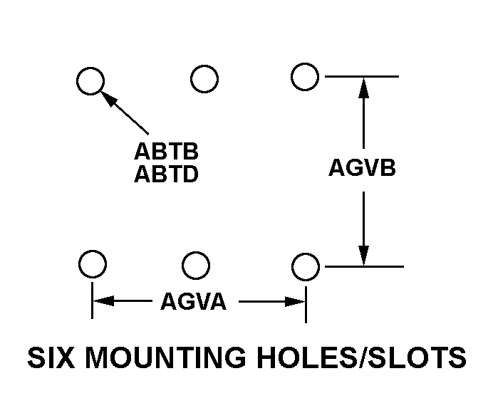 SIX MOUNTING HOLES/SLOTS style nsn 5935-00-258-4715