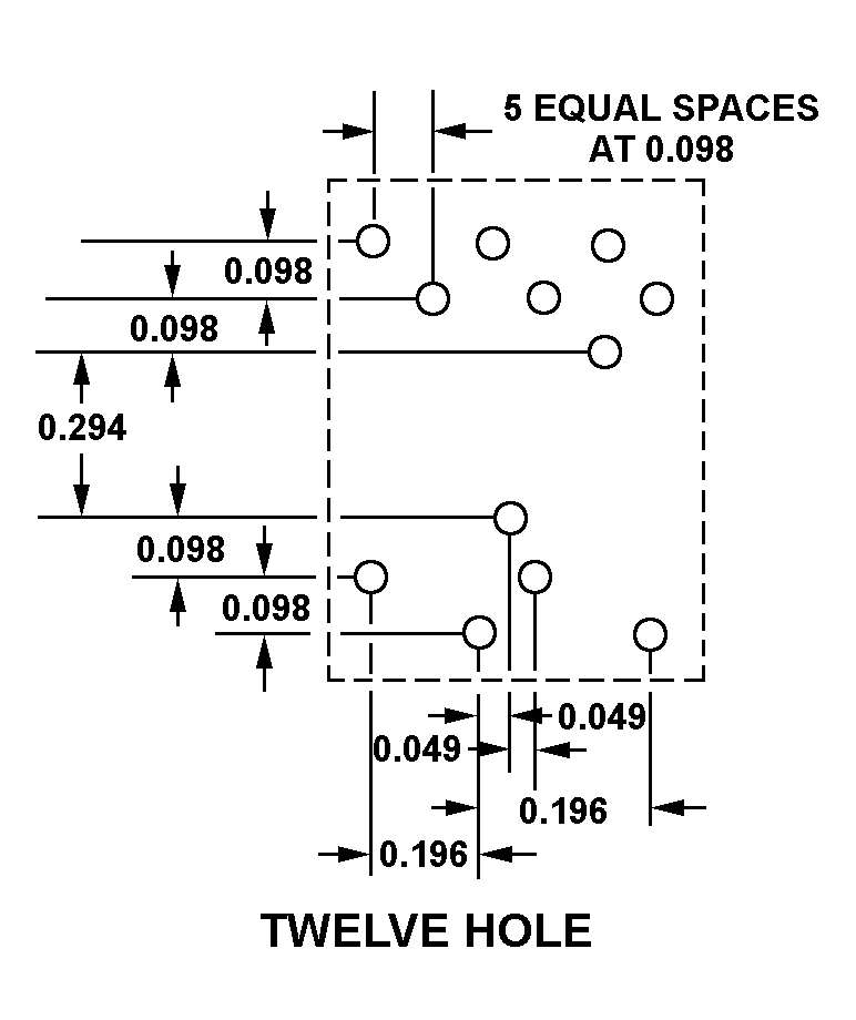 TWELVE HOLE style nsn 5935-00-009-1274