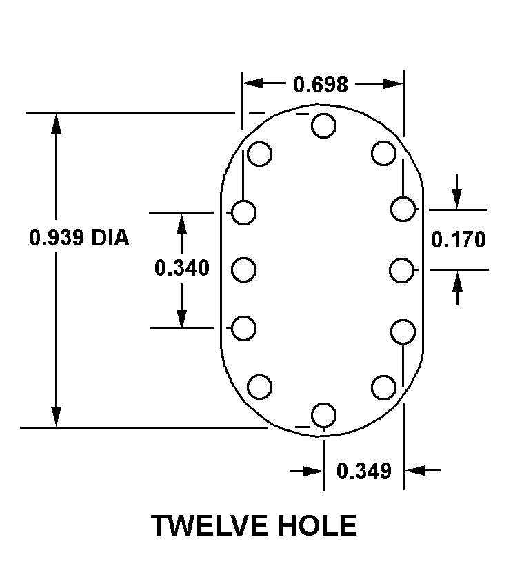 TWELVE HOLE style nsn 5935-00-009-1274