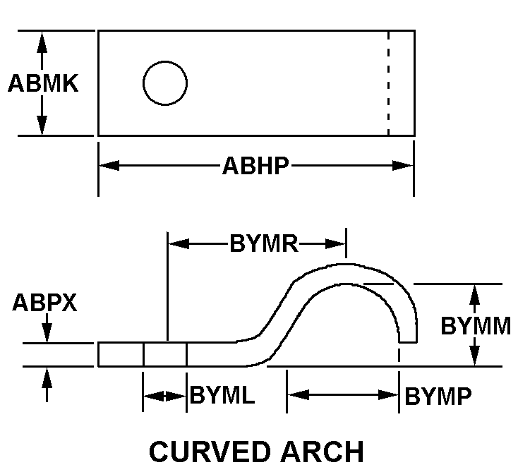 CURVED ARCH style nsn 5340-01-167-0178