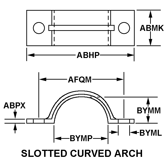 SLOTTED CURVED ARCH style nsn 5340-00-168-1709