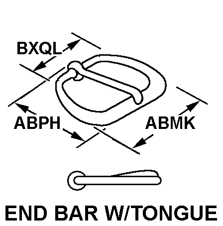 END BAR WITH TONGUE style nsn 8465-01-548-0451