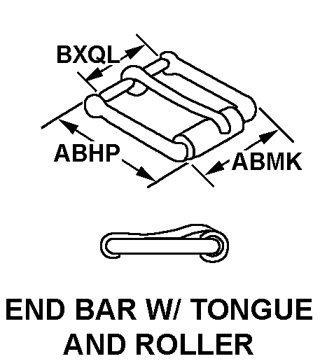 END BAR WITH TONGUE AND ROLLER style nsn 5340-00-558-0657