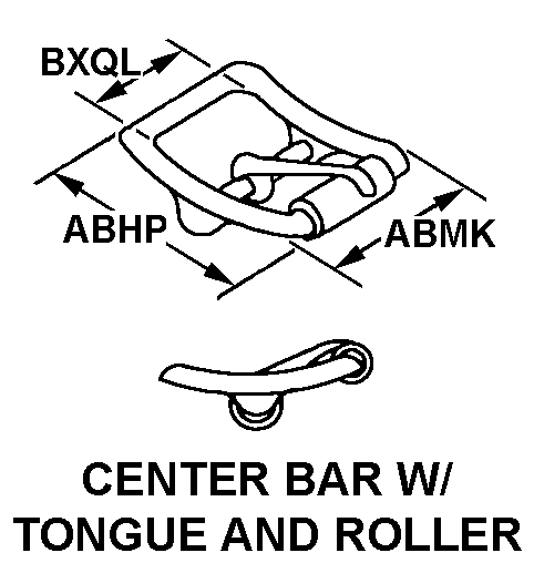 CENTER BAR WITH TONGUE AND ROLLER style nsn 5340-00-297-6644