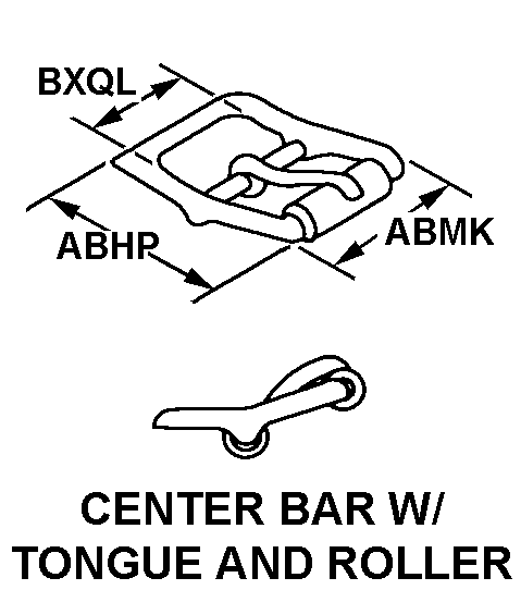 CENTER BAR WITH TONGUE AND ROLLER style nsn 5340-00-297-6644