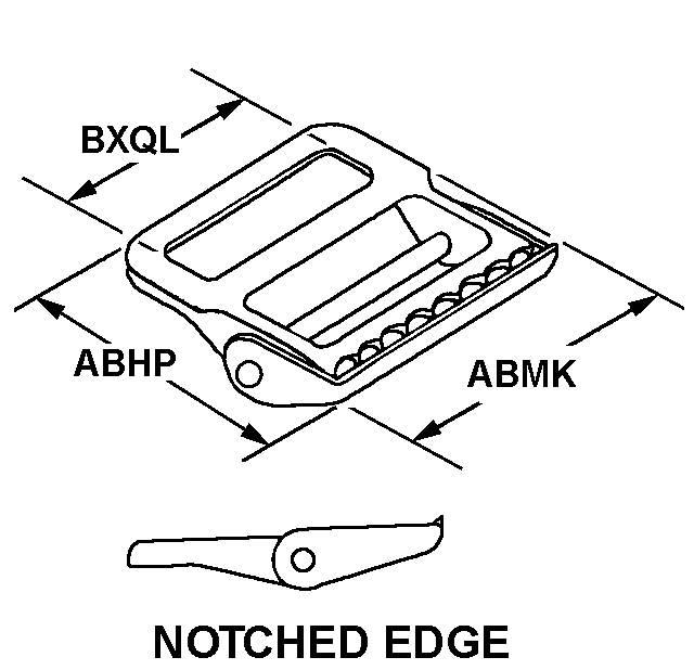 NOTCHED EDGE style nsn 5340-01-043-0276
