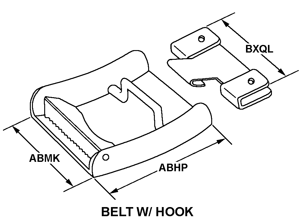 BELT WITH HOOK style nsn 5340-00-402-9973