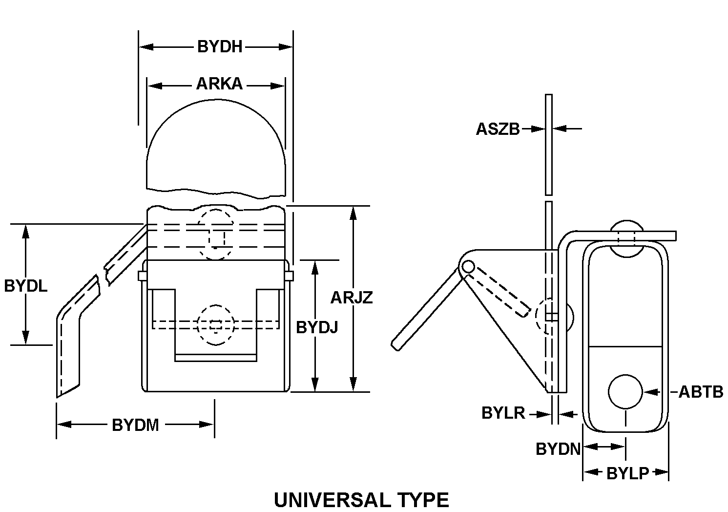 UNIVERSAL TYPE style nsn 5340-00-098-5157