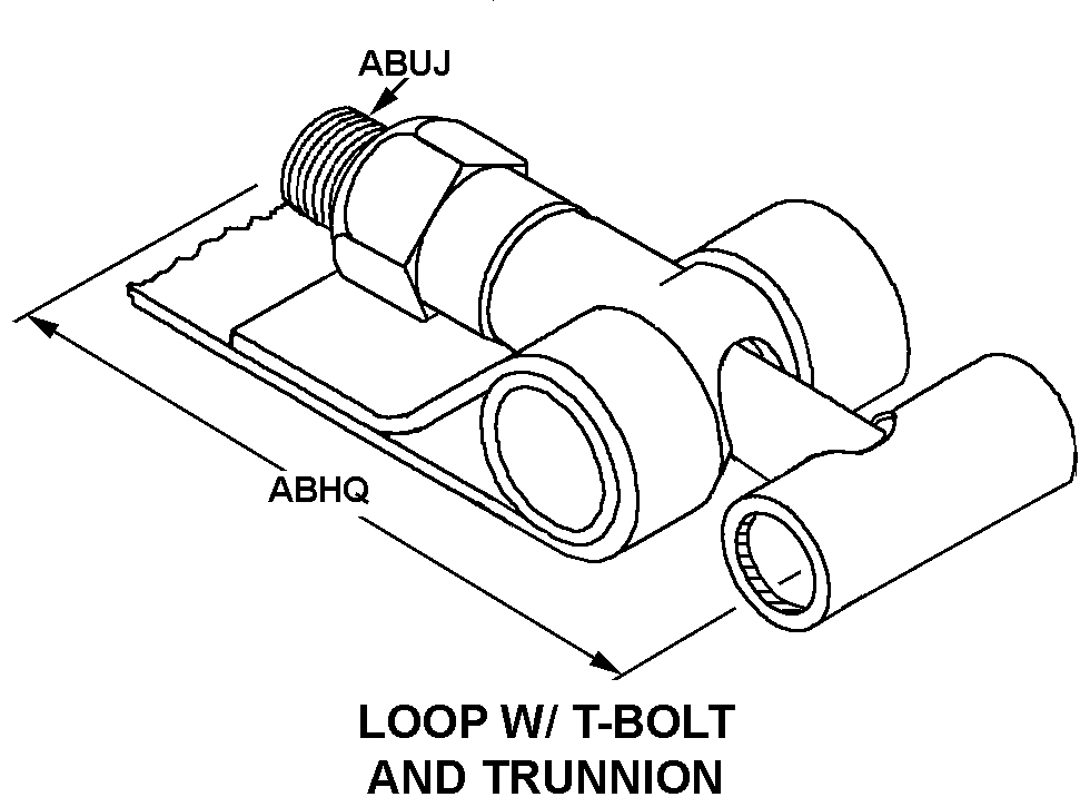 LOOP WITH T-BOLT AND TRUNNION style nsn 5340-01-200-7244
