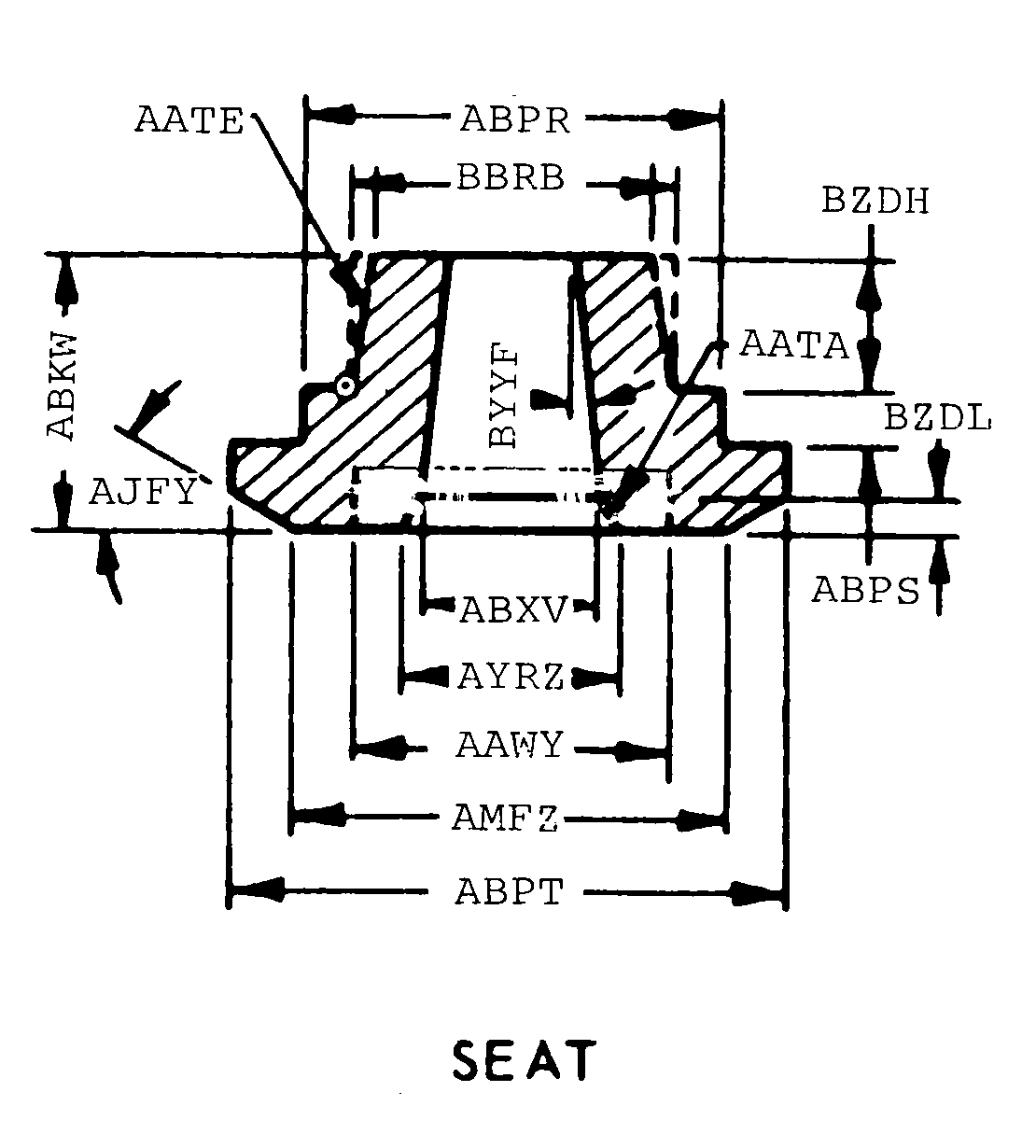 SEAT style nsn 5340-00-116-8058