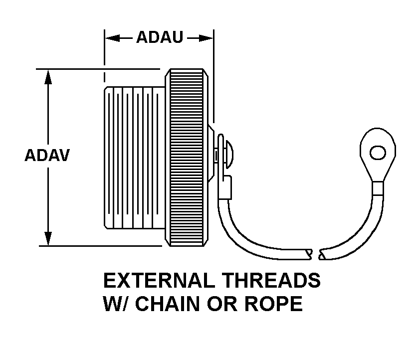 EXTERNAL THREADS W/CHAIN OR ROPE style nsn 5935-01-462-5806