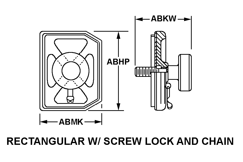 RECTANGULAR W/SCREW LOCK AND CHAIN style nsn 5935-01-534-1751