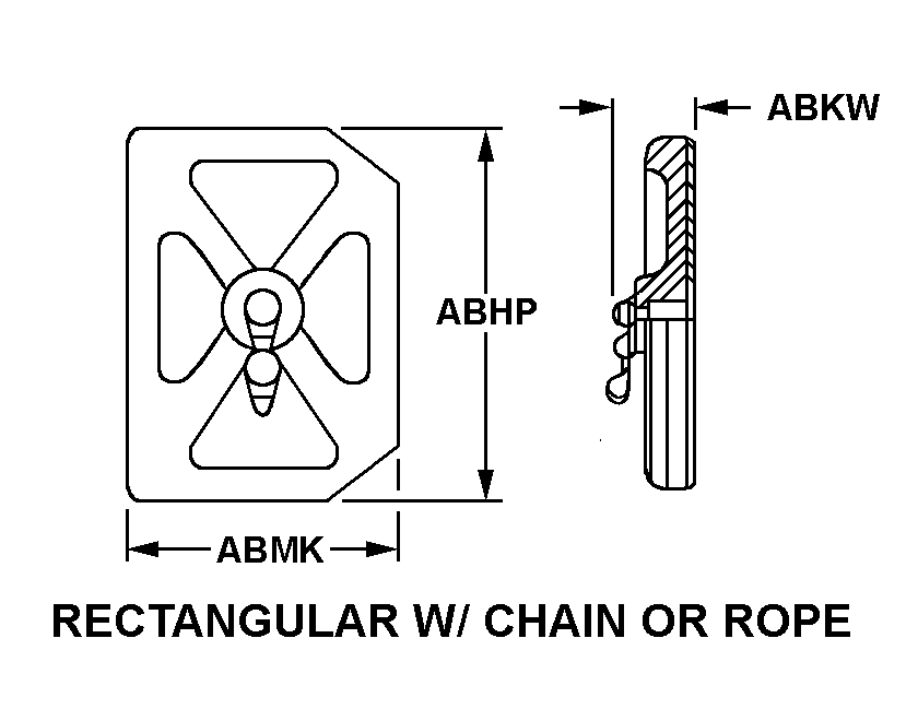 RECTANGULAR W/CHAIN OR ROPE style nsn 5935-00-089-8051