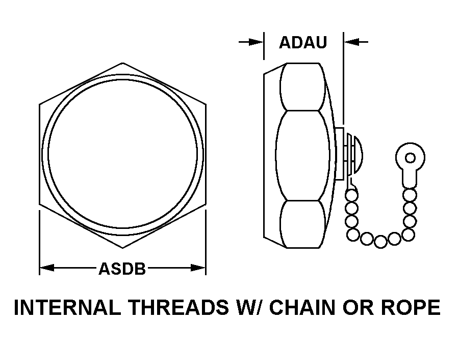 INTERNAL THREADS W/CHAIN OR ROPE style nsn 5935-00-259-0582